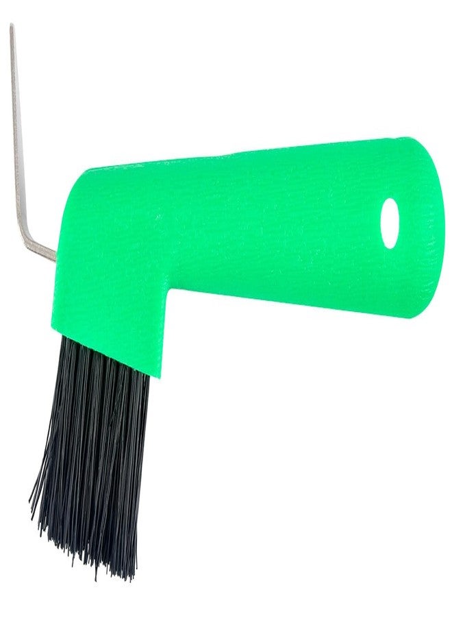 Jeffers Equine Hoof Pick & Brush, Green - Horse Hoof Cleaning Tool for Grooming, Farrier, Equestrian Care - Durable Hoof Pick with Stiff Bristles - 4 inch Easy Grip Handle - Image 2